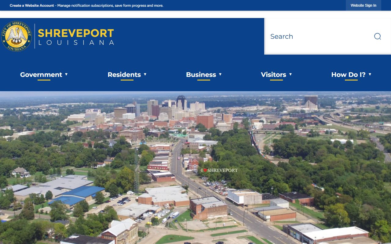 Shreveport city website for accessing Shreveport warrant records information