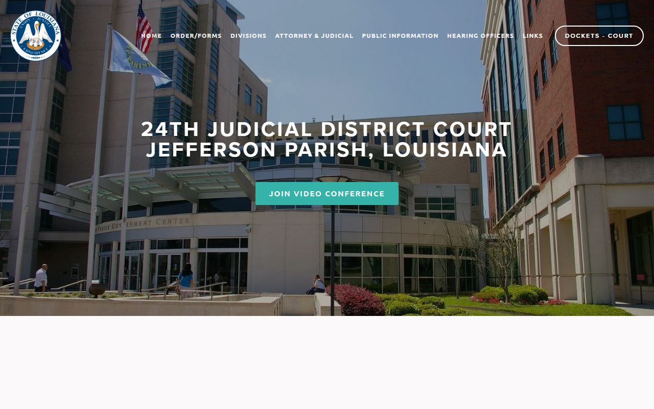 24th Judicial District Court website for Terrytown warrant records and court filings