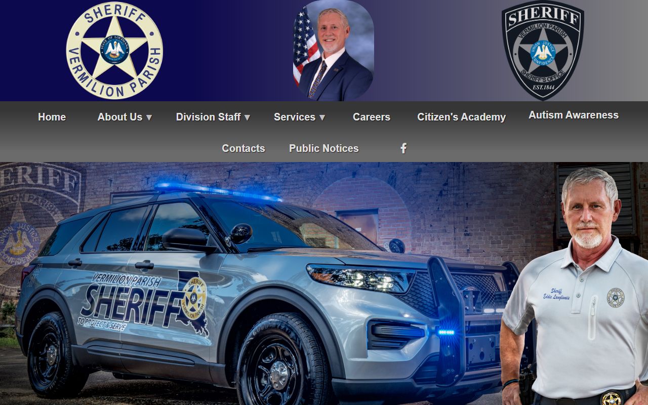 Vermilion Parish Sheriff's Office homepage for Vermilion Parish warrant records